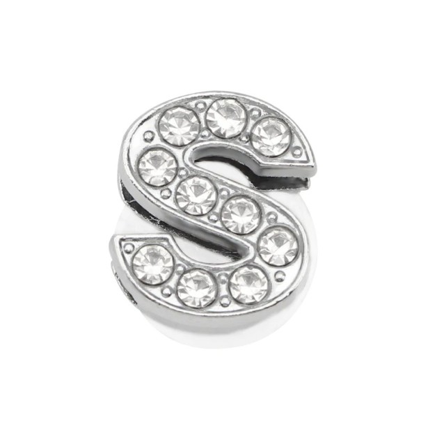 Decorazione in pietre per crocs lettera S 2,5–3 cm decorazione in PVC argento per personalizzazione delle scarpe e per evidenziare i dettagli 1