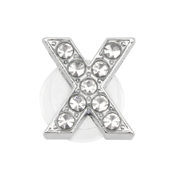 Decorazione in pietre per crocs lettera X 2,5–3 cm decorazione in PVC argento per personalizzare le scarpe e completare lo stile 1