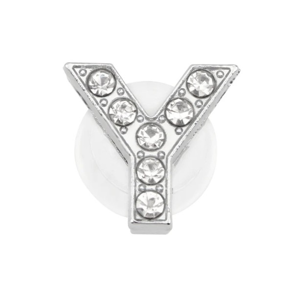 Decorazione in pietre per crocsy lettera Y 2,5–3 cm decorazione in PVC argento per personalizzazione delle scarpe e modifica dell'aspetto 1