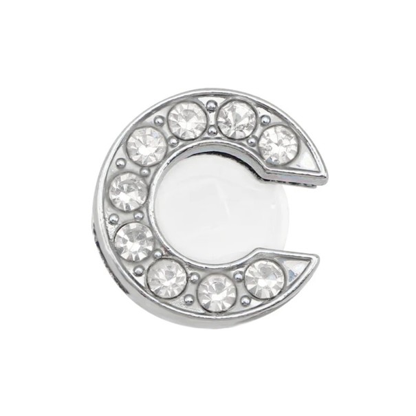 Decorazione in strass per crocs lettera C 2,5–3 cm decorazione in PVC argento per personalizzazione delle scarpe e creazione di iniziali 1