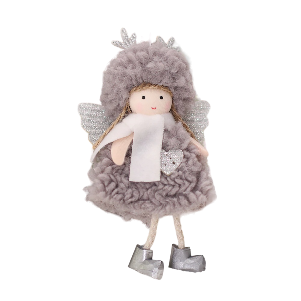 Decorazione natalizia angelo 13,5 x 9 cm grigio