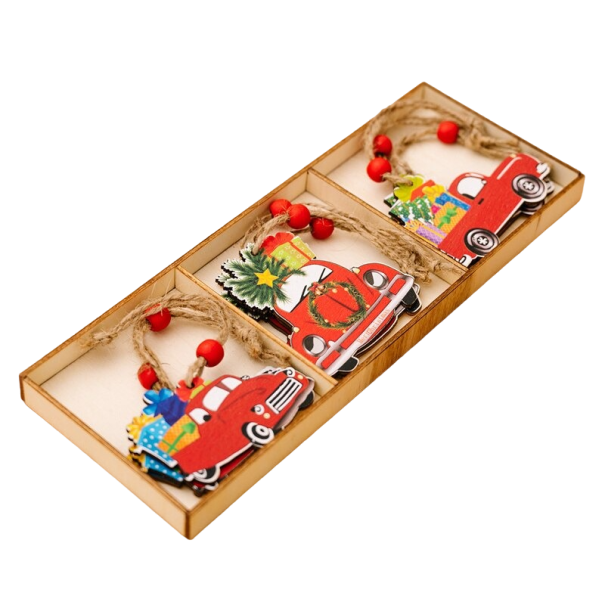 Decorazione natalizia in legno 9 pz 1