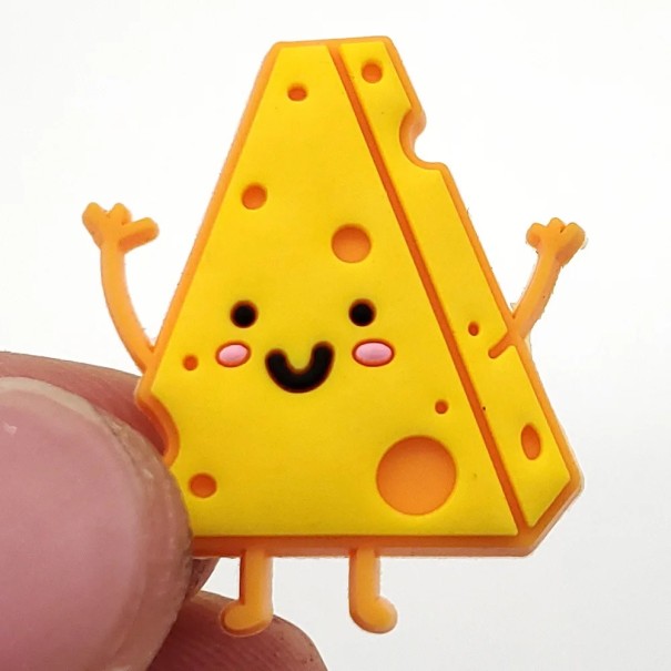 Decorazione per crocs a forma di formaggio in PVC giallo arancione accessorio per scarpe crocs complemento per fori delle calzature per personalizzare lo stile 1