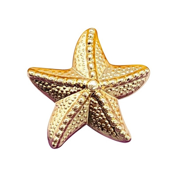 Decorazione per crocs a forma di stella marina 2–3 cm in metallo oro, ornamento per scarpe crocs con facile fissaggio e superficie strutturata 1