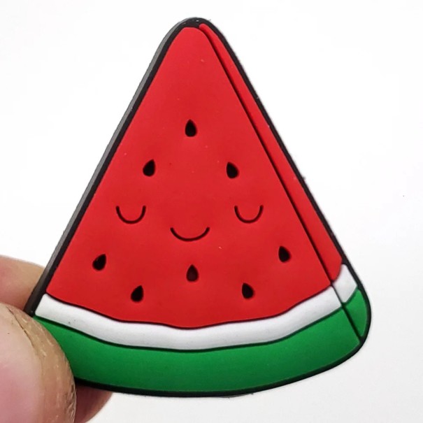 Decorazione per crocsy a forma di anguria in PVC rosso verde ornamento per scarpe crocs accessorio per la personalizzazione delle calzature 1