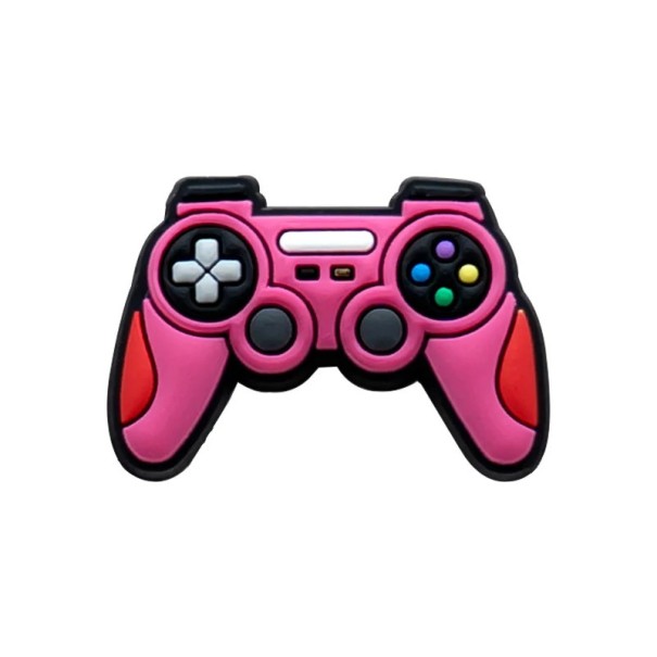 Decorazione per scarpe Crocs a forma di controller di gioco 3–4 cm larghezza 2 cm PVC decorazione rosa accessorio per calzature 1