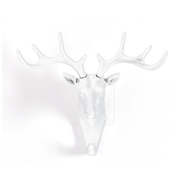 Deer-Shaped Coat Hook white
