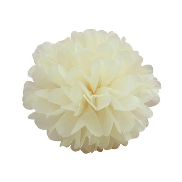 Deko-Pompons 5 Stk creme 20 cm