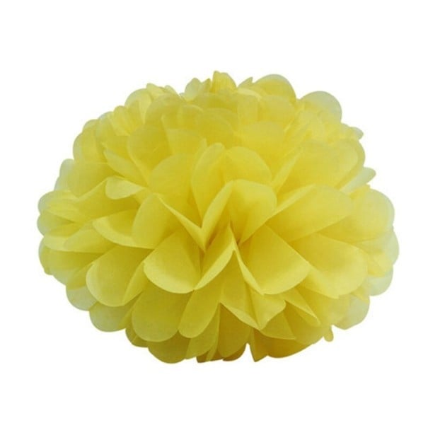Deko-Pompons 5 Stk gelb 15 cm