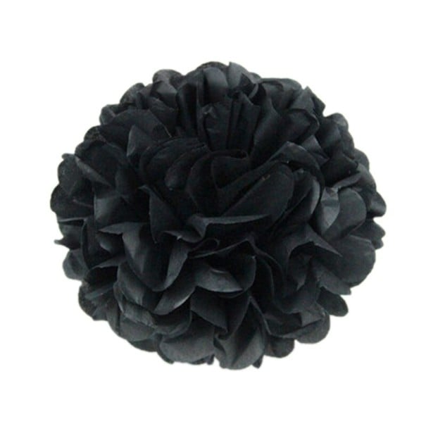 Deko-Pompons 5 Stk schwarz 20 cm