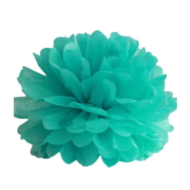 Deko-Pompons 5 Stk türkis 30 cm