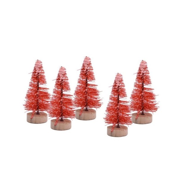 Dekobäume 5 cm 5 Stk rot