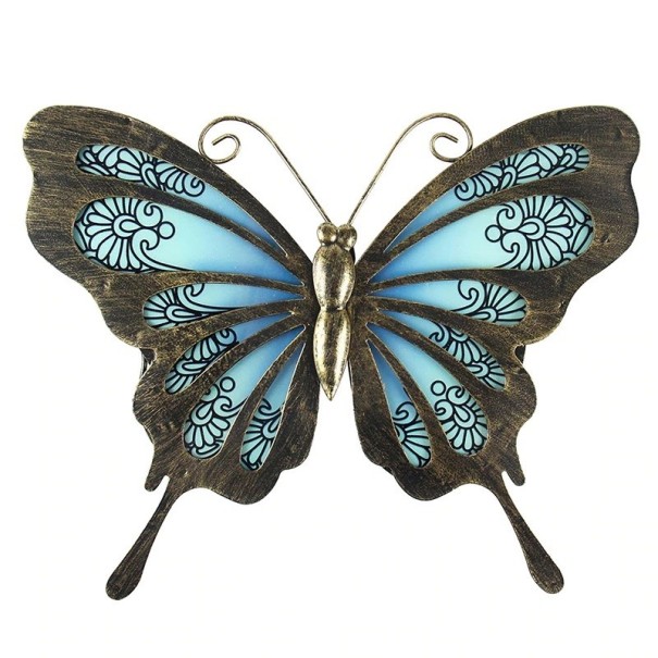 Dekorace motýl modrá