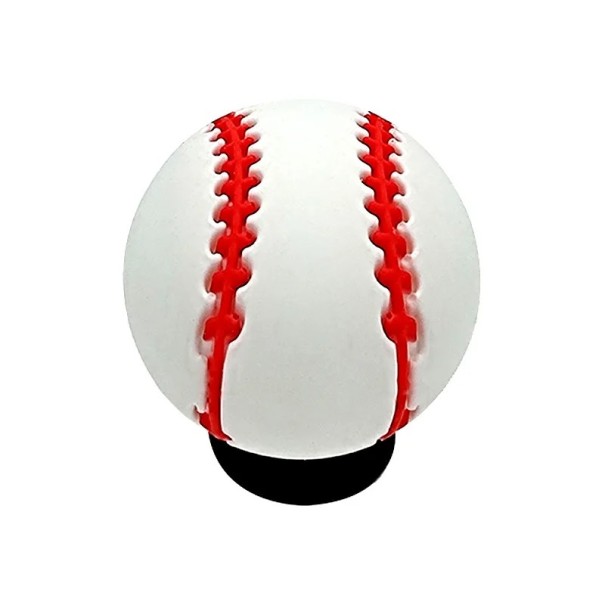 Dekorace na crocsy 3D baseballový míč 3–5 cm PVC bílo červená ozdoba do nazouváků doplněk do děrovaných bot sport 1