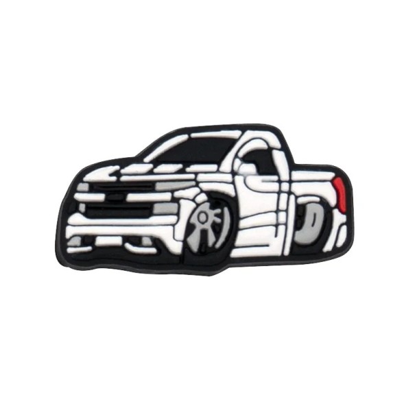 Dekorace na crocsy bílý pickup 3–4 cm PVC ozdoba do crocs obuvi doplněk na nazouváky s otvory 1