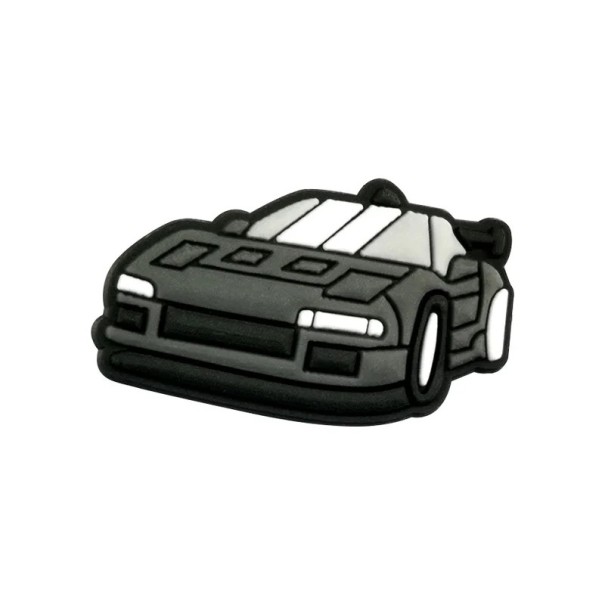 Dekorace na crocsy černé sportovní auto 3–4 cm PVC ozdoba na boty crocsy doplněk pro úpravu nazouváků s otvory 1