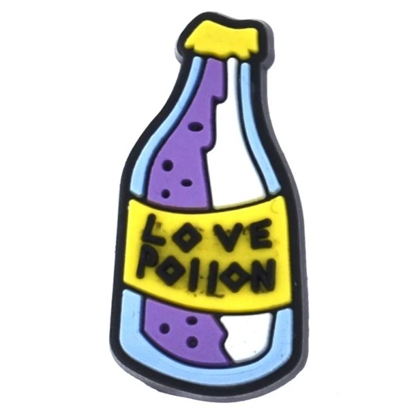 Dekorace na crocsy lahvička s nápisem PVC vícebarevná ozdoba do nazouvací obuvi doplněk do otvorů bot motiv lahve 1