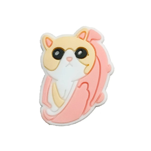 Dekorace na crocsy oranžová kočka 2–3 cm PVC ozdoba na obuv doplněk pro crocsy a nazouváky s motivem kočky 1