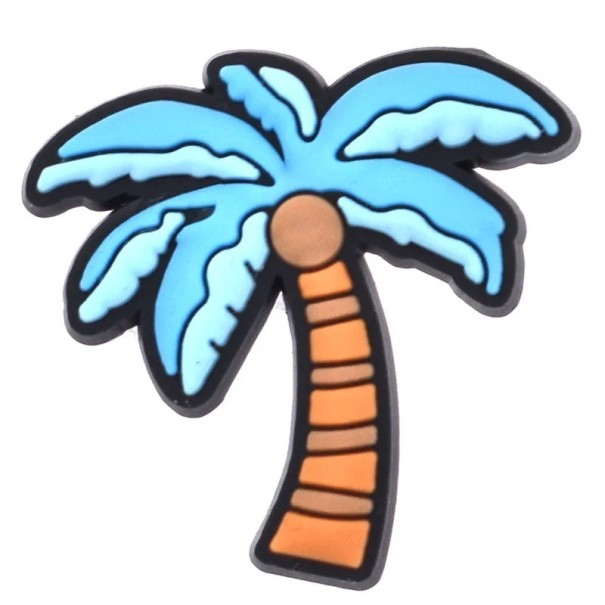 Dekorace na crocsy palma PVC modrá hnědá ozdoba do nazouvací obuvi doplněk do otvorů bot letní motiv 1