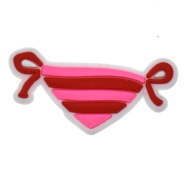 Dekorace na crocsy pruhovaný růžový spodek plavek 2–3 cm PVC ozdoba do bot crocs doplněk pro personalizaci obuvi 1