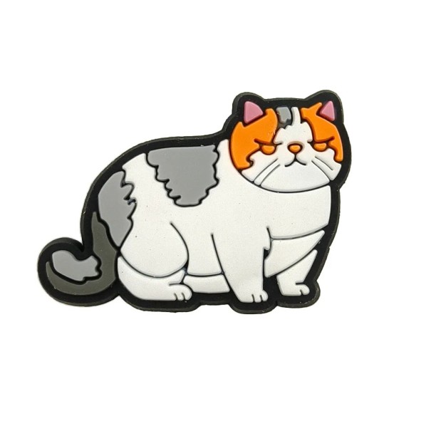 Dekorace na crocsy tlustá vícebarevná kočka 2–3 cm PVC ozdoba na obuv doplněk pro crocsy a gumové nazouváky 1