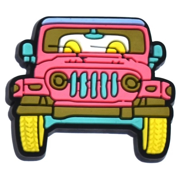 Dekorace na crocsy velké auto PVC vícebarevná ozdoba do nazouvací obuvi doplněk do otvorů bot motiv terénního vozu 1