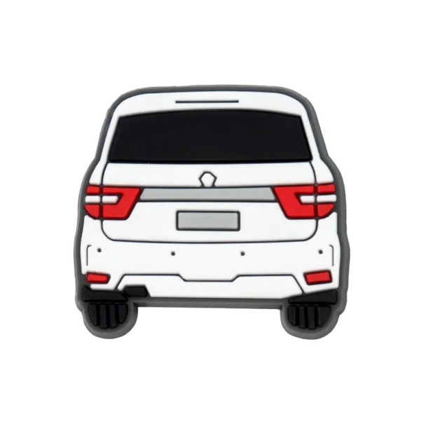 Dekorace na crocsy zadní část bílého auta 3–4 cm PVC ozdoba na boty crocsy doplněk pro úpravu nazouváků s otvory 1