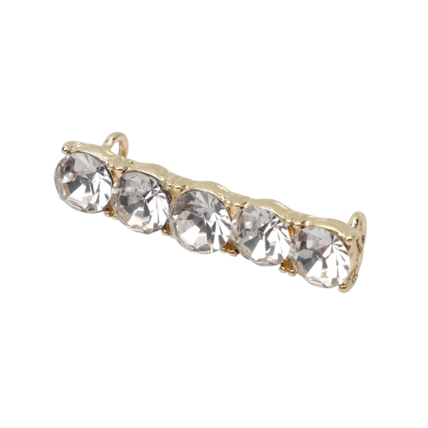 Dekorace na tkaničky bot s kamínky kovová zlatá ozdoba na tkaničky elegantní doplněk pro šněrovací obuv a úpravu vzhledu bot 1