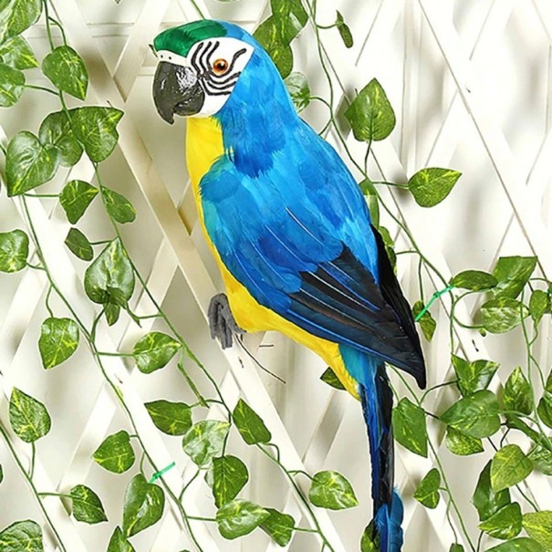 Dekorace papoušek C918 modrá 35 cm