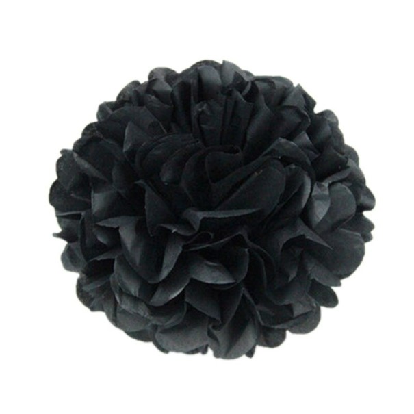 Dekorace pom poms 5 ks černá 25 cm