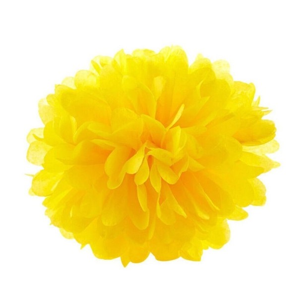 Dekorace pom poms 5 ks tmavě žlutá 30 cm