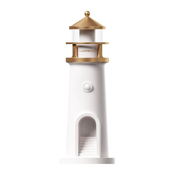 Dekoračná lampa v tvare majáku 24 x 7 cm Projekcia mesiaca Nočné svetlo s pohybovým senzorom Osvetlenie do spálne aj obývacej izby 1