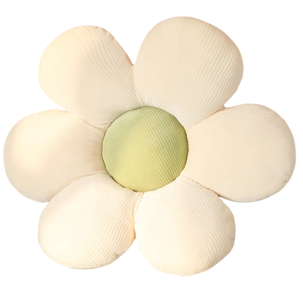 Dekorační polštářek ve tvaru květiny 35 cm roztomilý měkký polštář na sezení i dekoraci do interiéru bílá