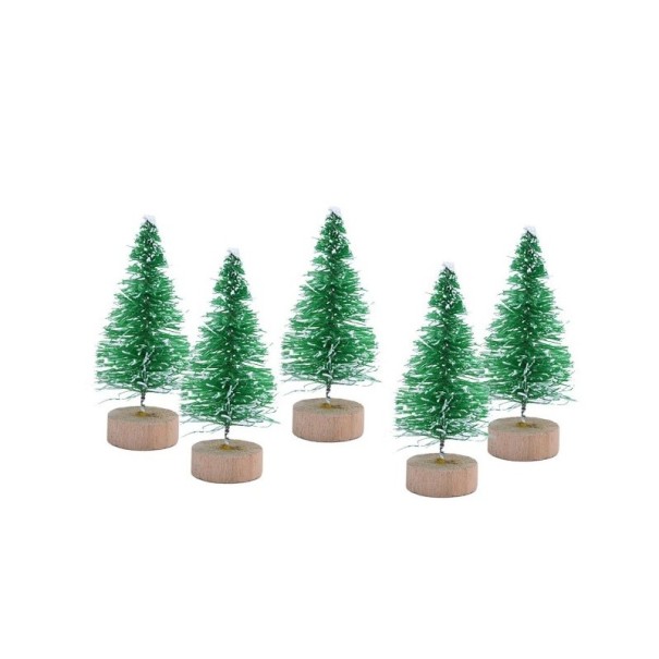 Dekorační stromečky 5 cm 5 ks zelená