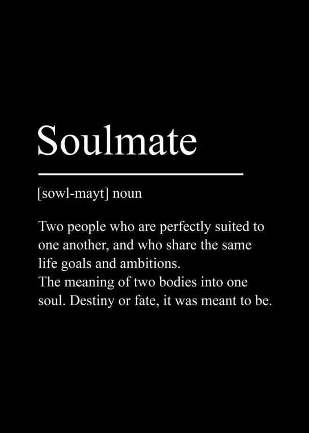 Dekoratiivinen seinätaulu Soulmate merkityksellä 40 x 60 cm kangastuloste mustavalkoinen typografinen ilman kehystä sisustukseen 1