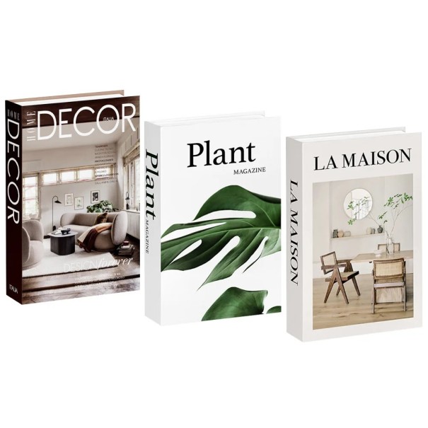 Dekoratiivinen väärä kirja Decor Plant Magazine La Maison ei-avattava kirjan jäljitelmä hyllyn sisustukseen 1