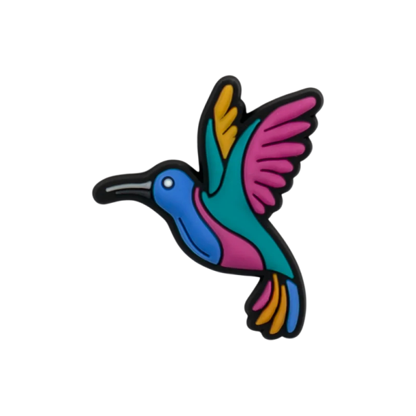 Dekoration für Crocs Kolibri PVC farbenfroh blau rosa grün gelb Schuhzubehör Crocs Vogelmotiv leichtes Anbringen 1