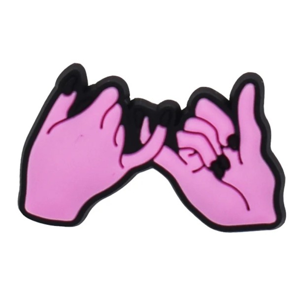 Dekoration für Crocs rosa Hände Pinky-Promise 2–3 cm PVC Schuhschmuck Crocs Freundschaftssymbol Schuhzubehör 1
