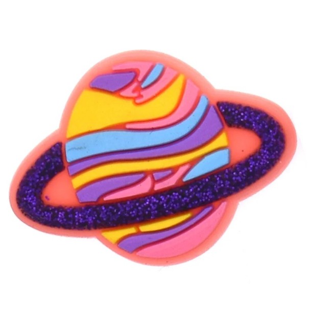 Dekoration für Crocs rosa-lila Planet 2–3 cm PVC Schuhschmuck Weltraumzubehör zur Personalisierung von Schuhen 1