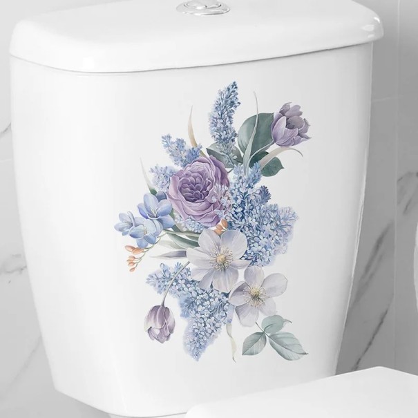 Dekorationsaufkleber für WC-Spülkästen 32 x 23 cm Motiv Blumen und Blätter Aufkleber für die Toilette Einfache Anwendung Natürliche Dekoration 1