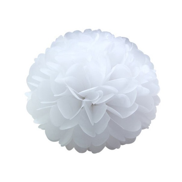 Dekorationspomponer 5 stk. hvid 20 cm