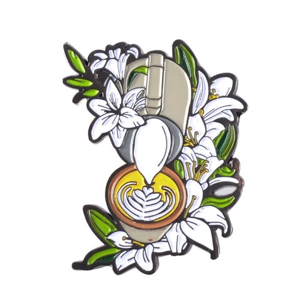 Dekorativ brosch med kaffemotiv 11