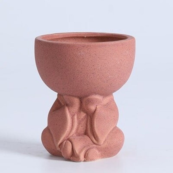 Dekorativ Buddha-blomsterpotte murstensrød