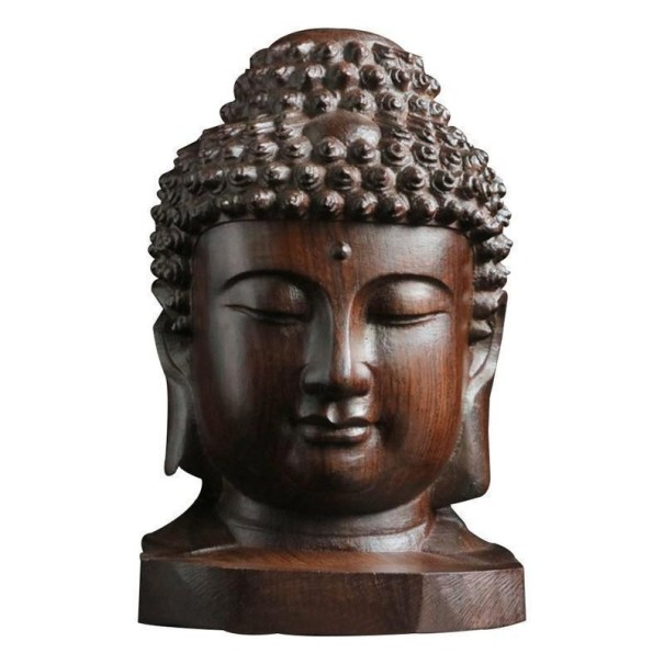Dekorativ Buddha lavet af mahogni 1