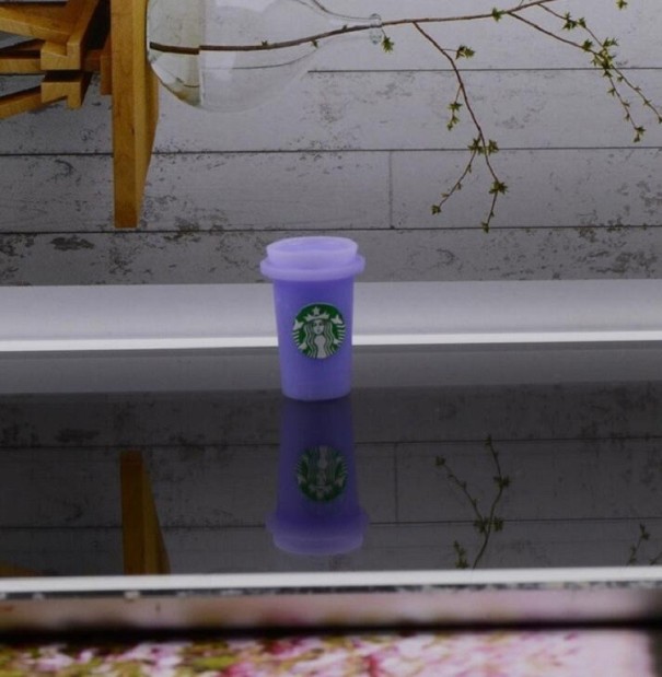 Dekoratív csésze miniatúrák 10 db világos lila