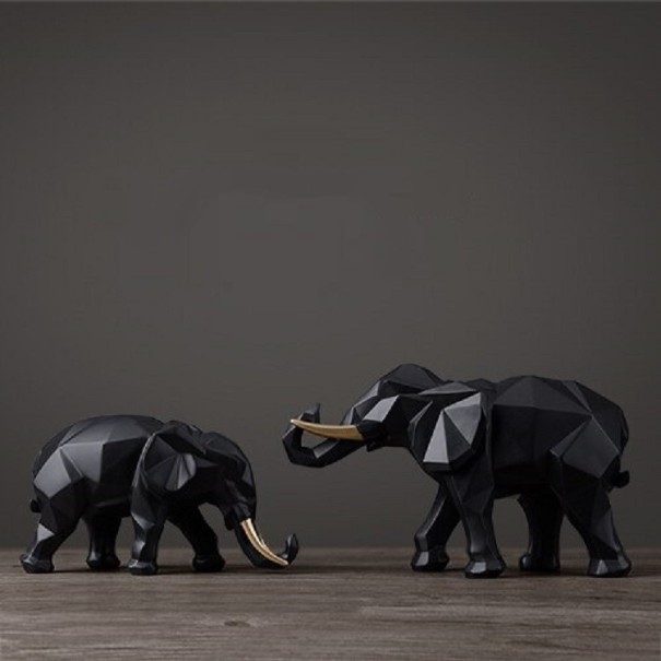Dekoratív elefántszobor 2 db fekete