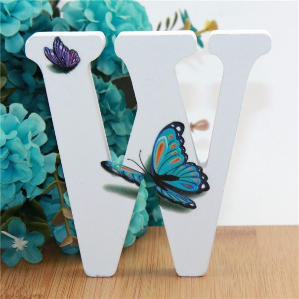 Dekoratív fa levél pillangókkal W