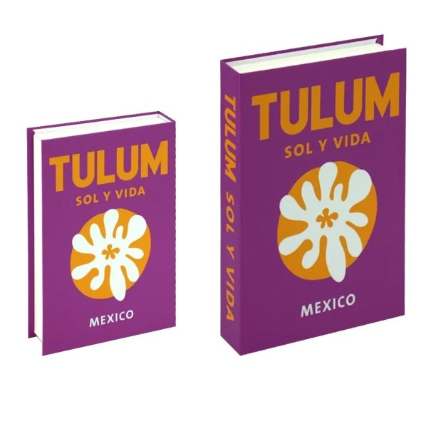 Dekoratív Hamis könyv Tulum Sol y Vida Nem nyitható könyv Stílusos Dekoráció Mexikói Dizájn 1