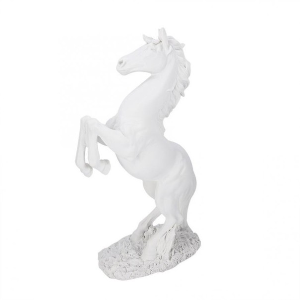 Dekorativ hestestatue hvid