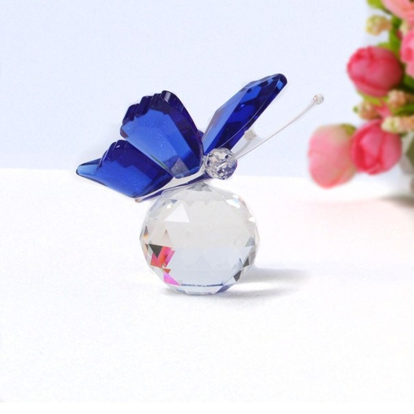 Dekoratív kristály pillangó kék